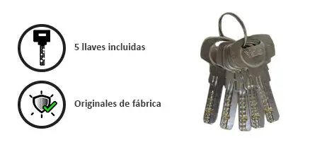 Combo YALE® de manija y cerrojo tipo minimalista con llave de seguridad.